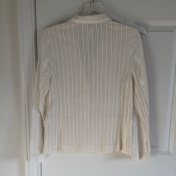 Chico's Women's White Patterned Blazer Size 0 - Picture 5 of 7